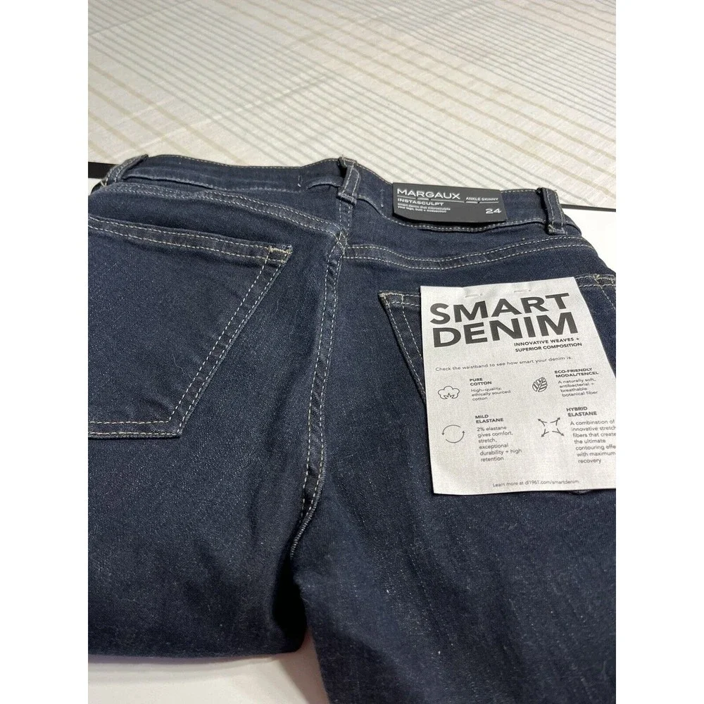 NWT - DL1961 Womens Margaux Instasculpt Dark Wash Ankle Skinny Jeans Size 24” - Picture 2 of 8